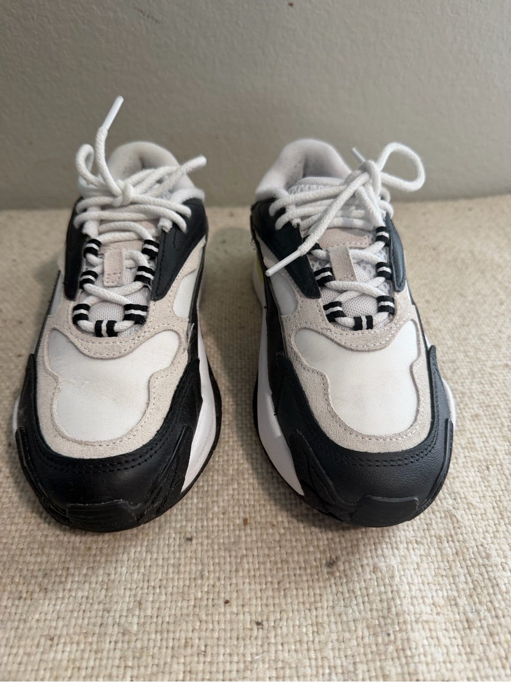 Puma Women's Black White & Beige Platform Sneakers